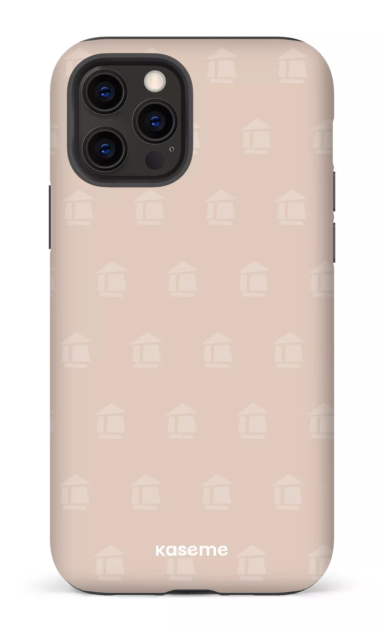 iPhone 12 Pro Tough Matte Flordeco motif grège -