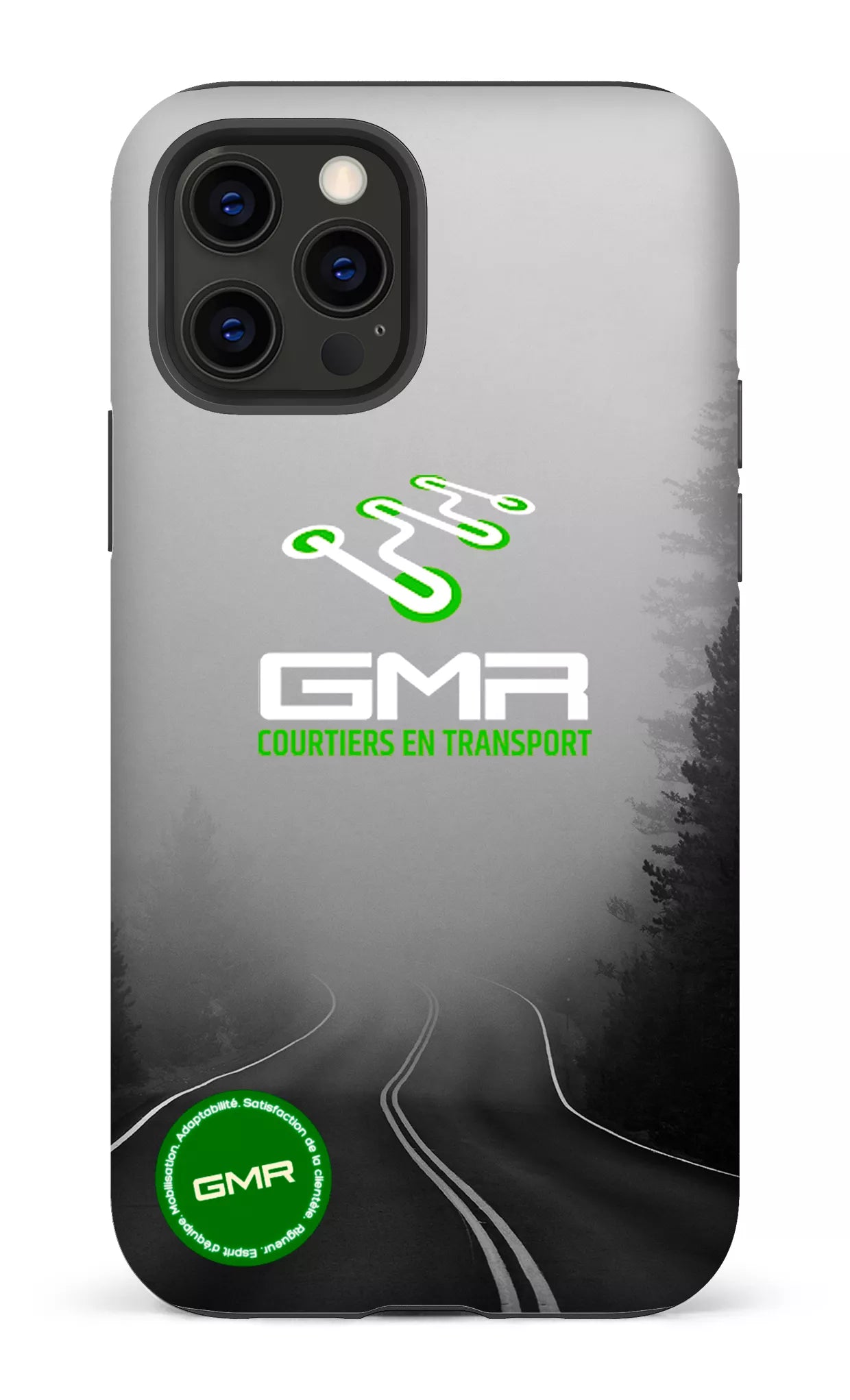 iPhone 12 Pro Tough Matte GMR Route Noir et Blanc -