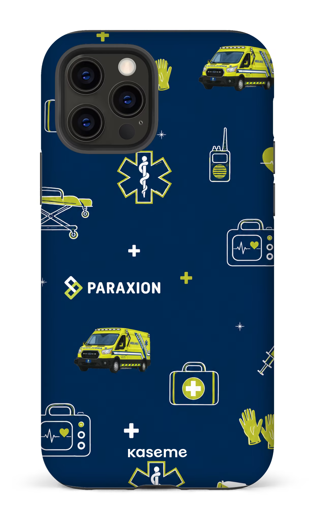 iPhone 12 Pro Tough Matte Icônes bleu Paraxion -