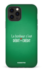 iPhone 12 Pro Tough Matte Le bonheur c'est débit = crédit (vert) -