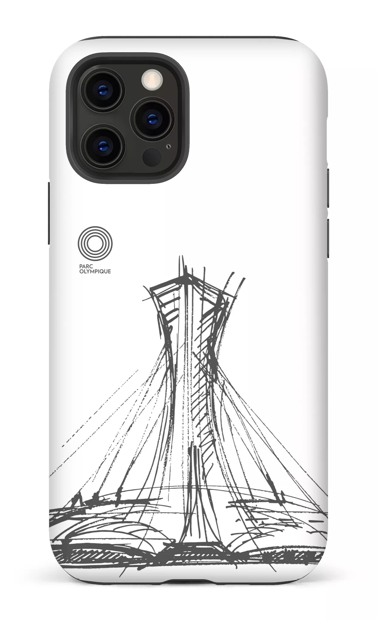 iPhone 12 Pro Tough Matte Parc Olympique - Croquis Blanc -