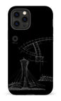 iPhone 12 Pro Tough Matte Parc Olympique - Croquis Plan Noir -