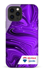 iPhone 12 Pro Tough Matte Peinture marbrée sombre violette -