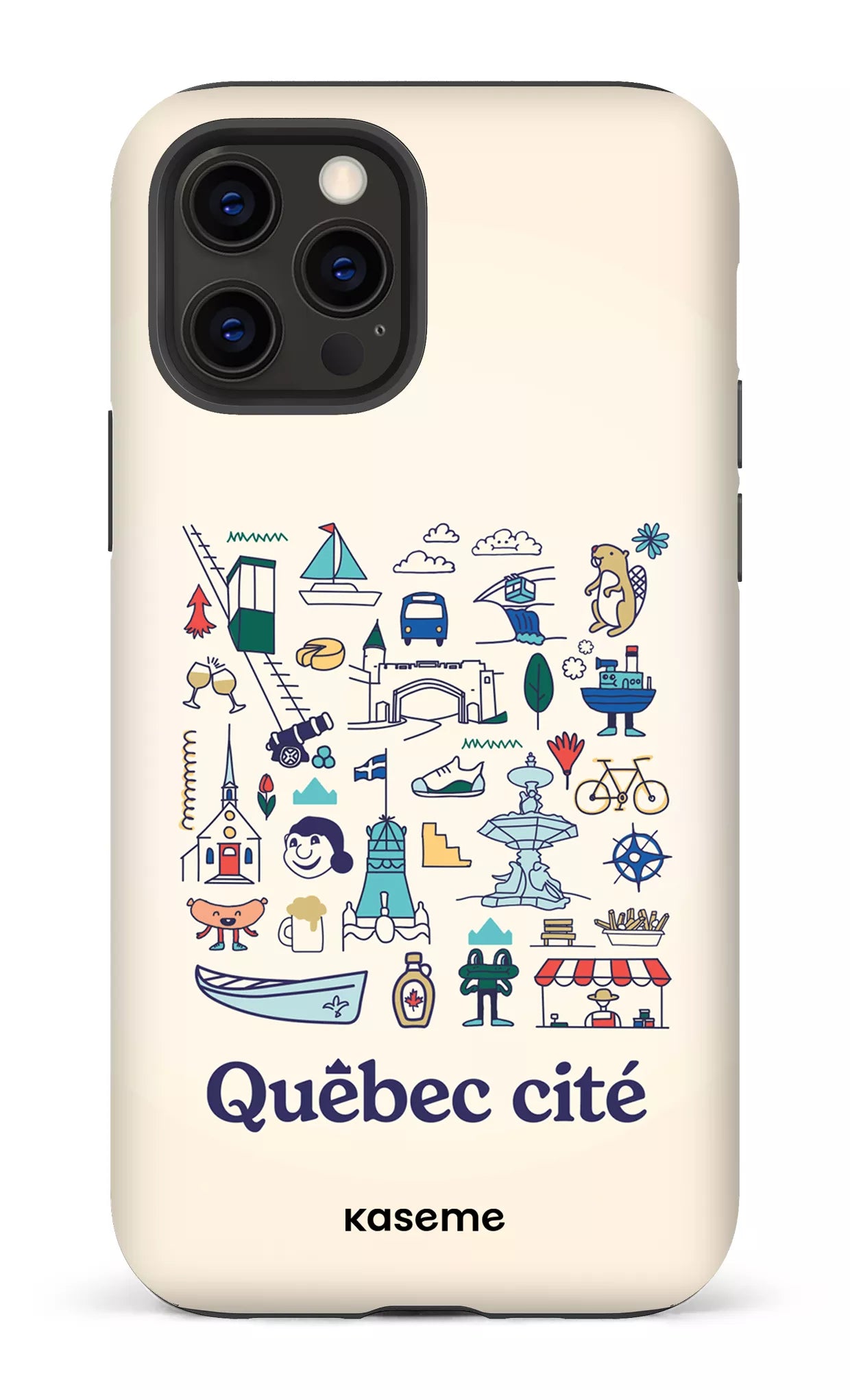 iPhone 12 Pro Tough Matte Québec illustré -
