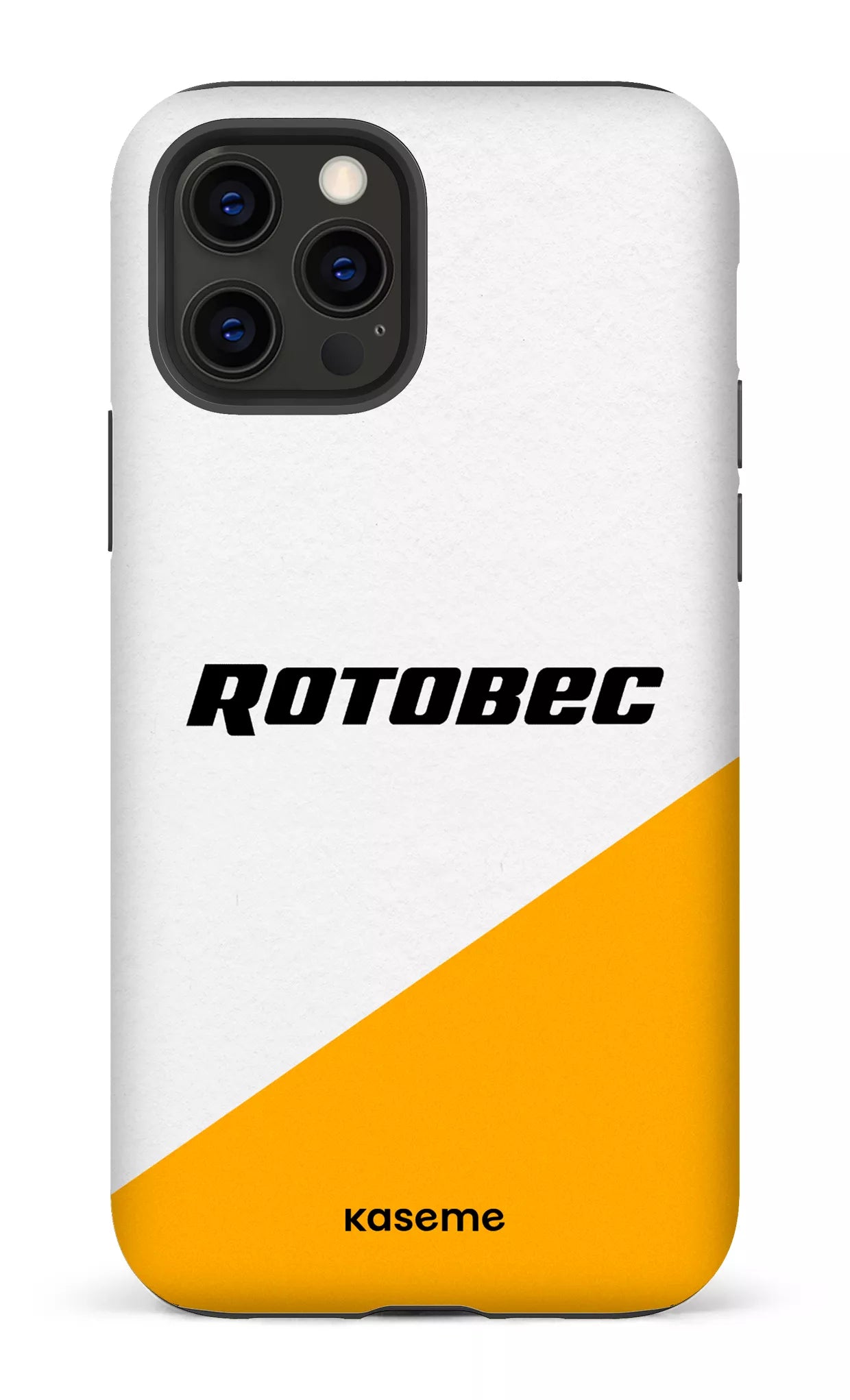 iPhone 12 Pro Tough Matte Rotobec Blanc et Jaune -