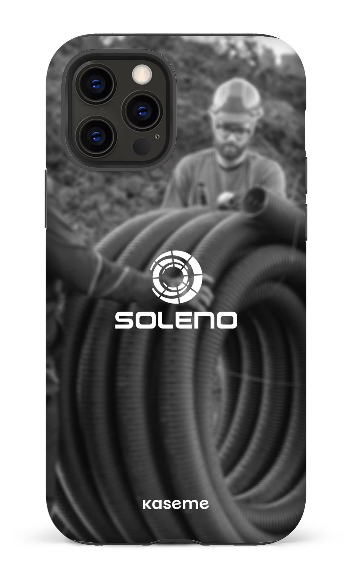 iPhone 12 Pro Tough Matte Soleno tuyau N&B -