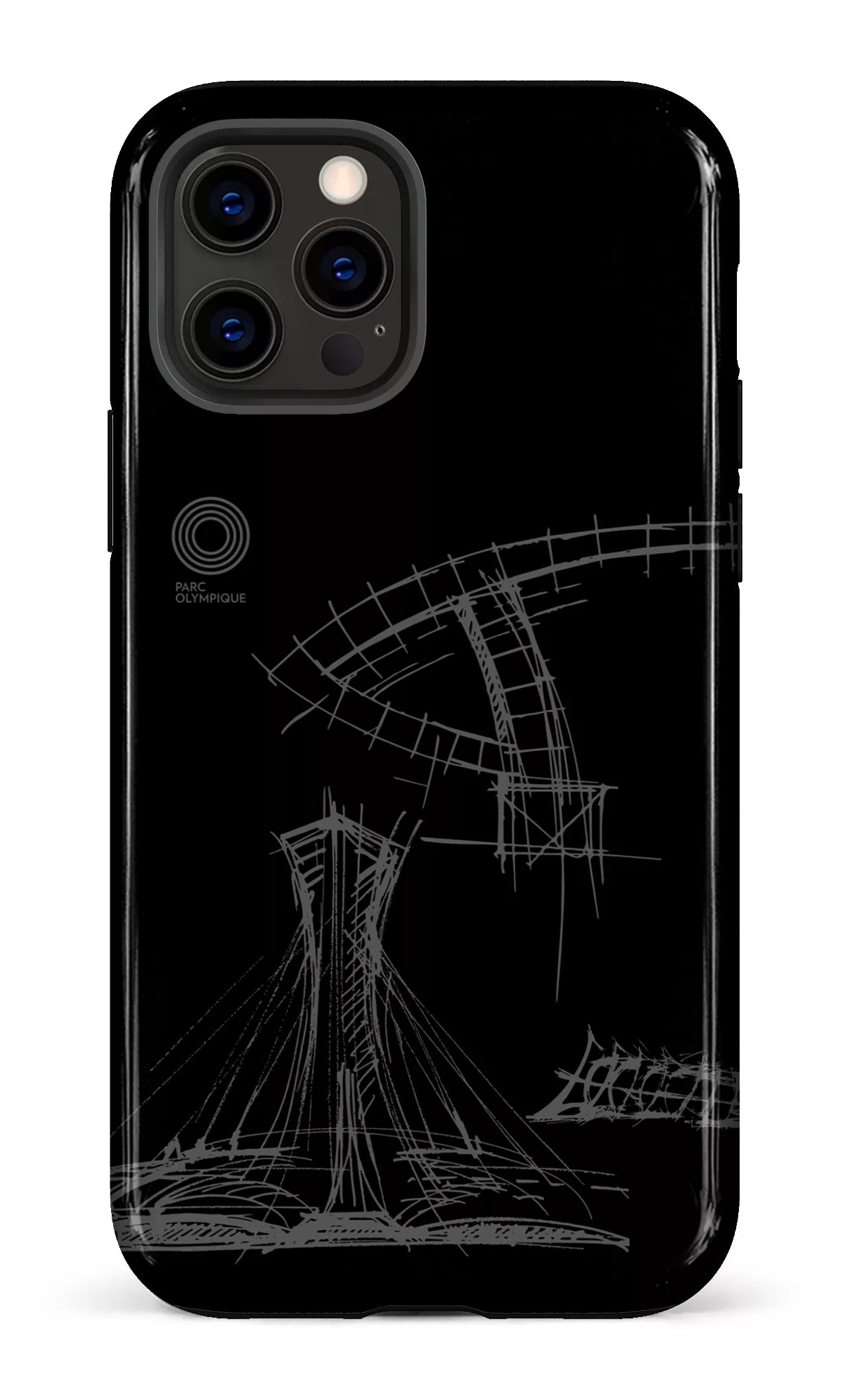 iPhone 12 Pro Tough Parc Olympique - Croquis Plan Noir -