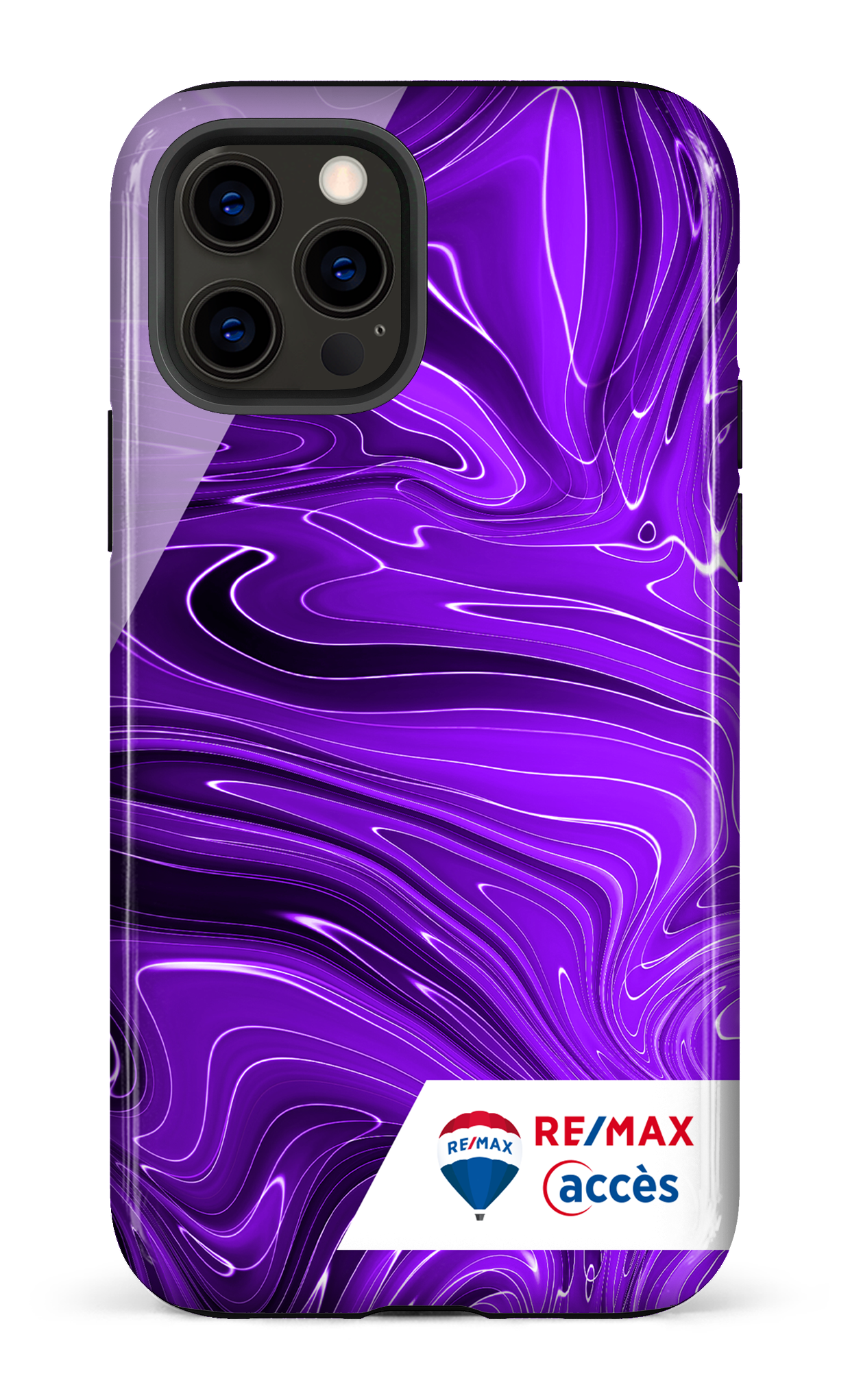 iPhone 12 Pro Tough Peinture marbrée sombre violette -