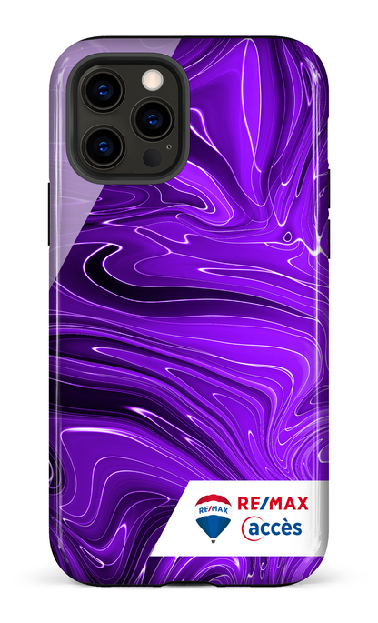 iPhone 12 Pro Tough Peinture marbrée sombre violette -