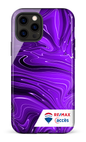 iPhone 12 Pro Tough Peinture marbrée sombre violette -