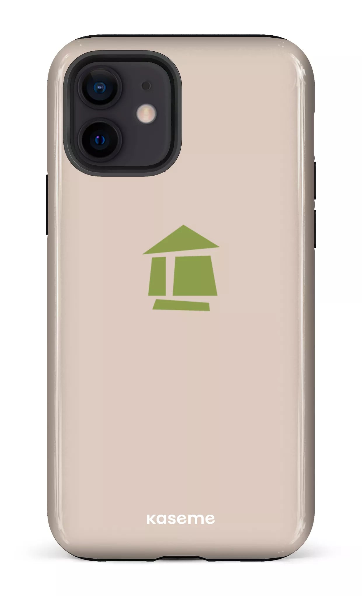 iPhone 12 Tough Flordeco logo grège -