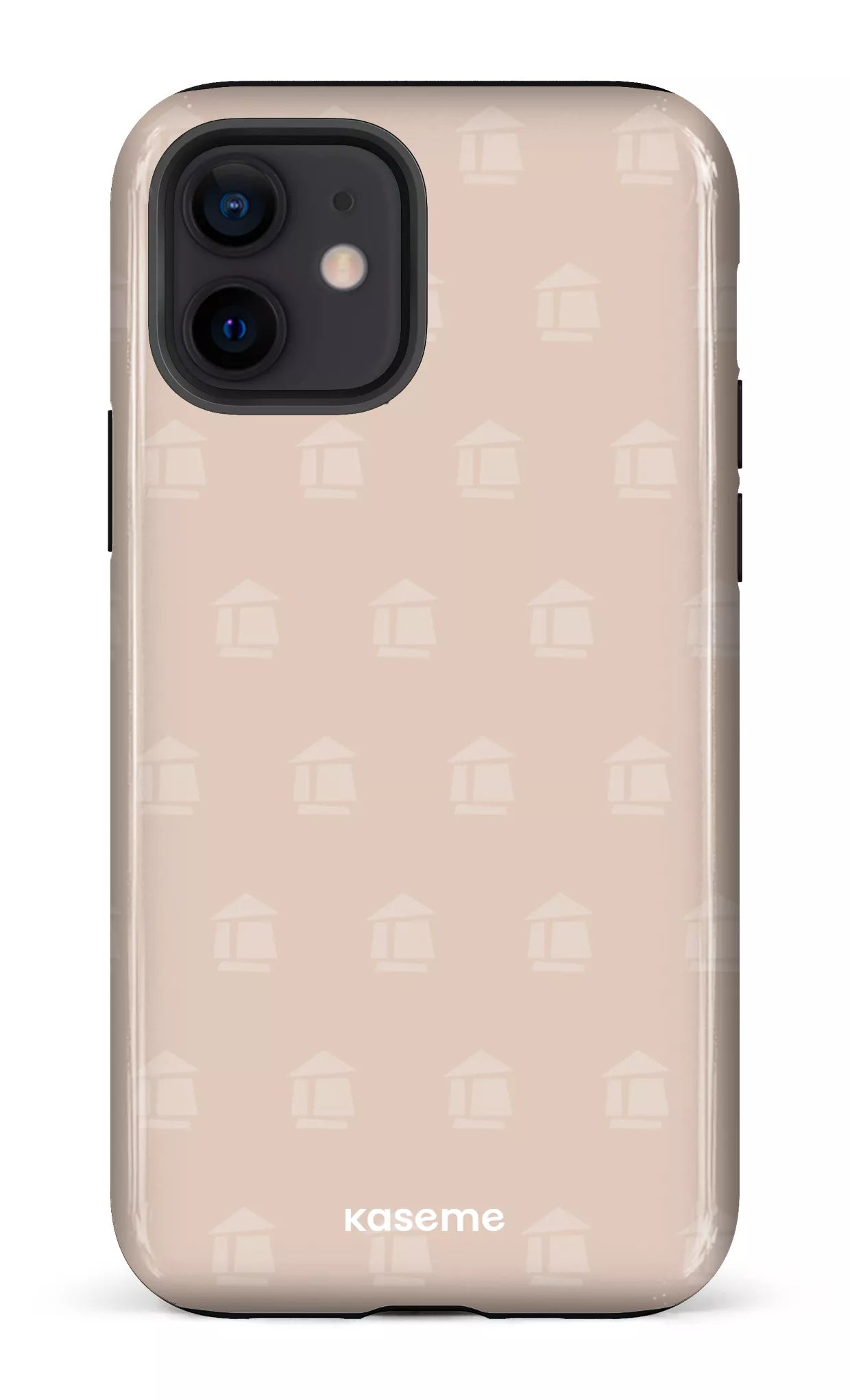 iPhone 12 Tough Flordeco motif grège -