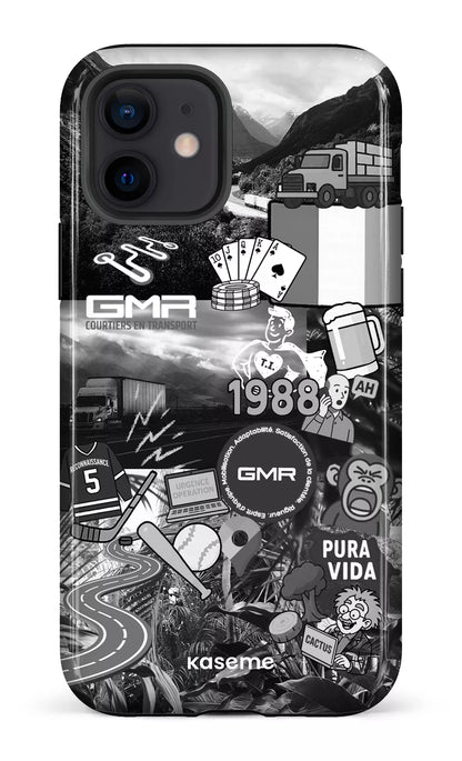 iPhone 12 Tough GMR Collage Noir et Blanc -