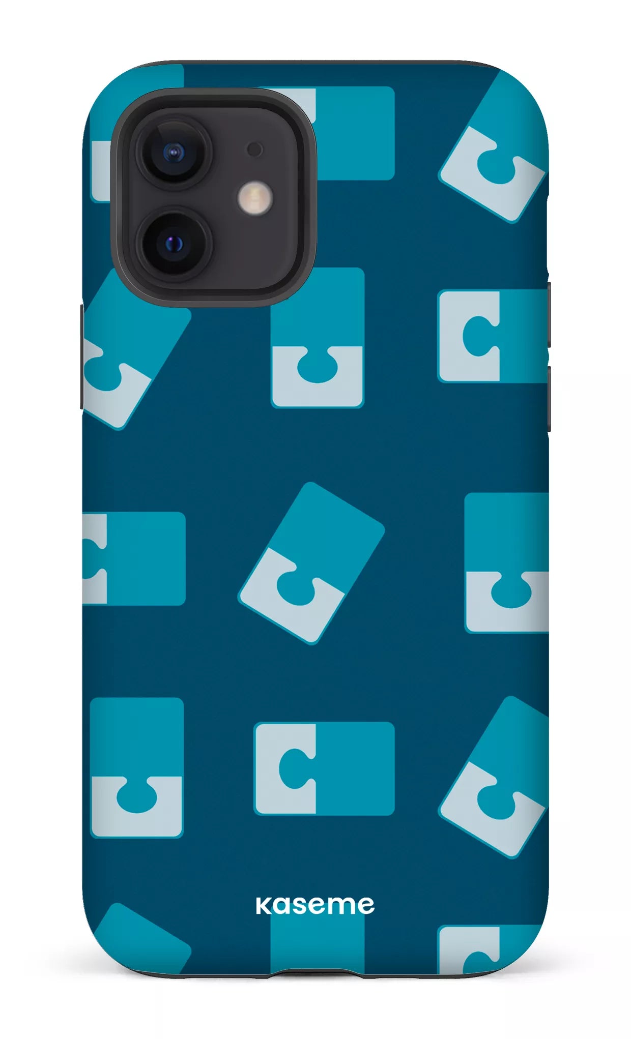 iPhone 12 Tough Matte Casse-tête Bleu -