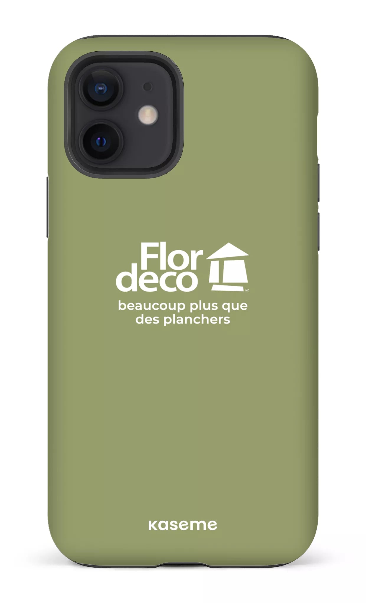 iPhone 12 Tough Matte Flordeco logo Sauge -
