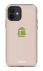 iPhone 12 Tough Matte Flordeco logo grège -