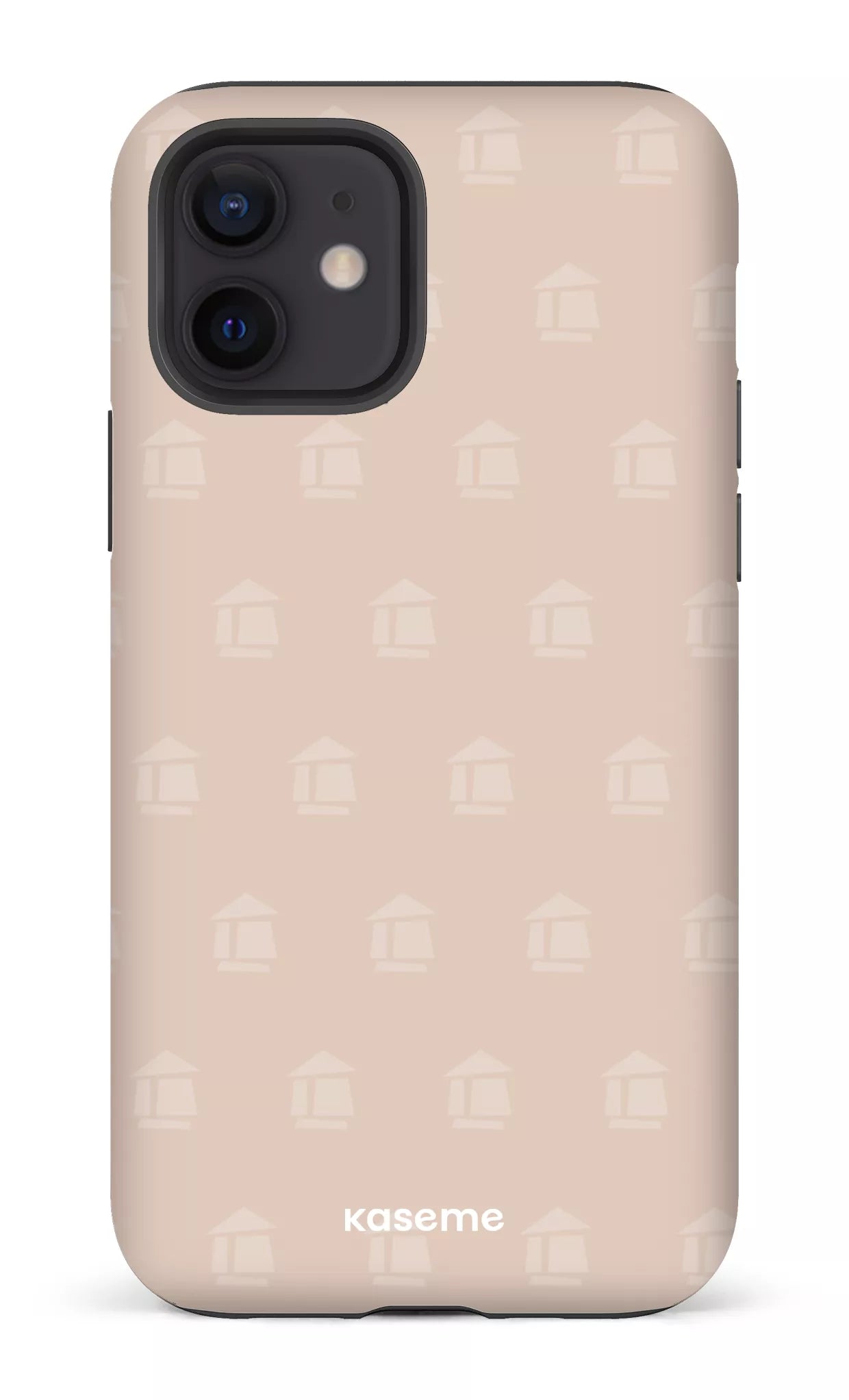 iPhone 12 Tough Matte Flordeco motif grège -