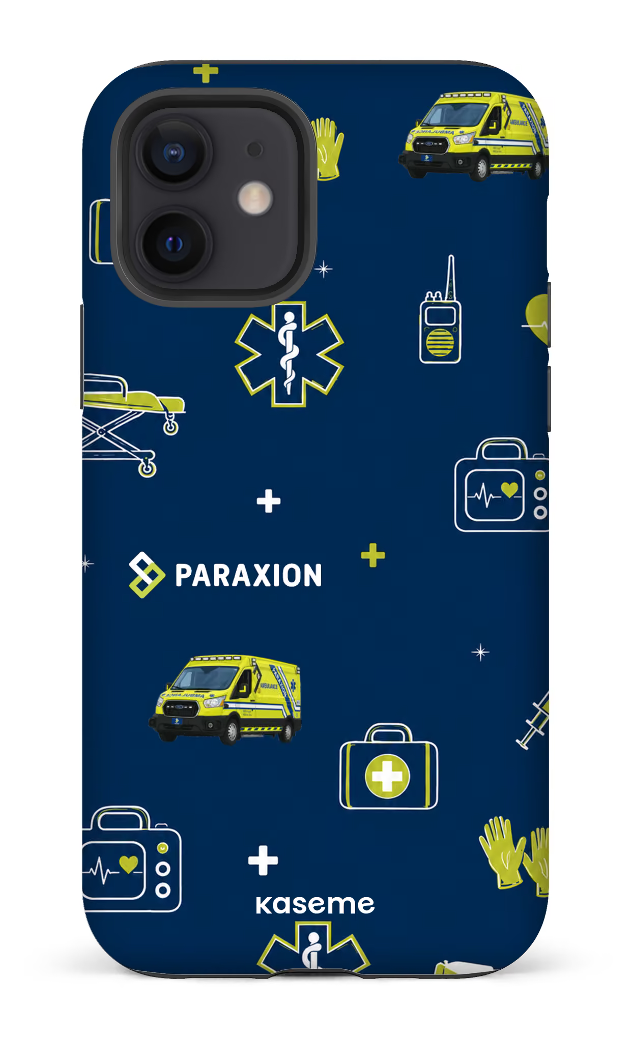 iPhone 12 Tough Matte Icônes bleu Paraxion -