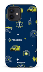 iPhone 12 Tough Matte Icônes bleu Paraxion -