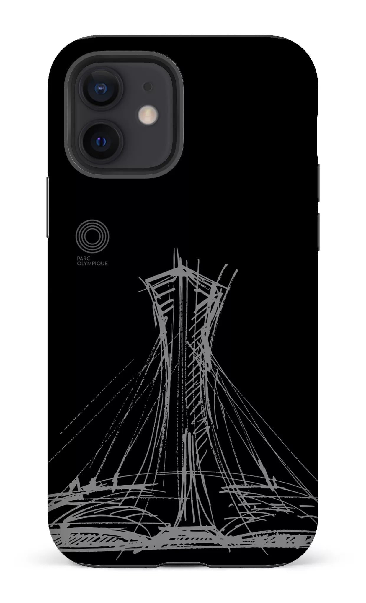 iPhone 12 Tough Matte Parc Olympique - Croquis Noir -
