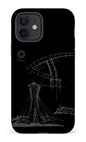 iPhone 12 Tough Matte Parc Olympique - Croquis Plan Noir -