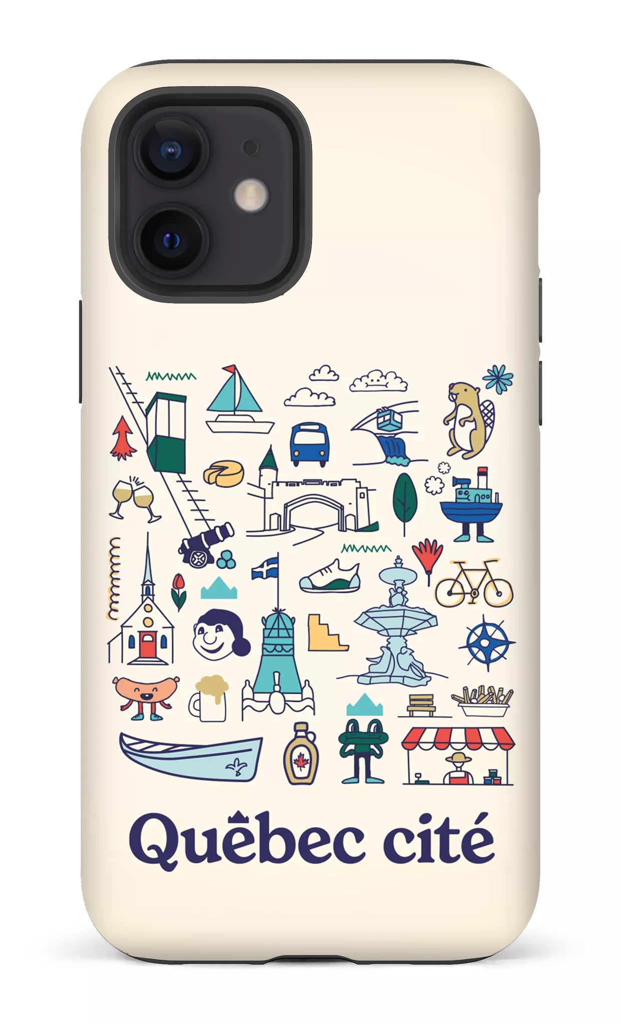 iPhone 12 Tough Matte Québec illustré -