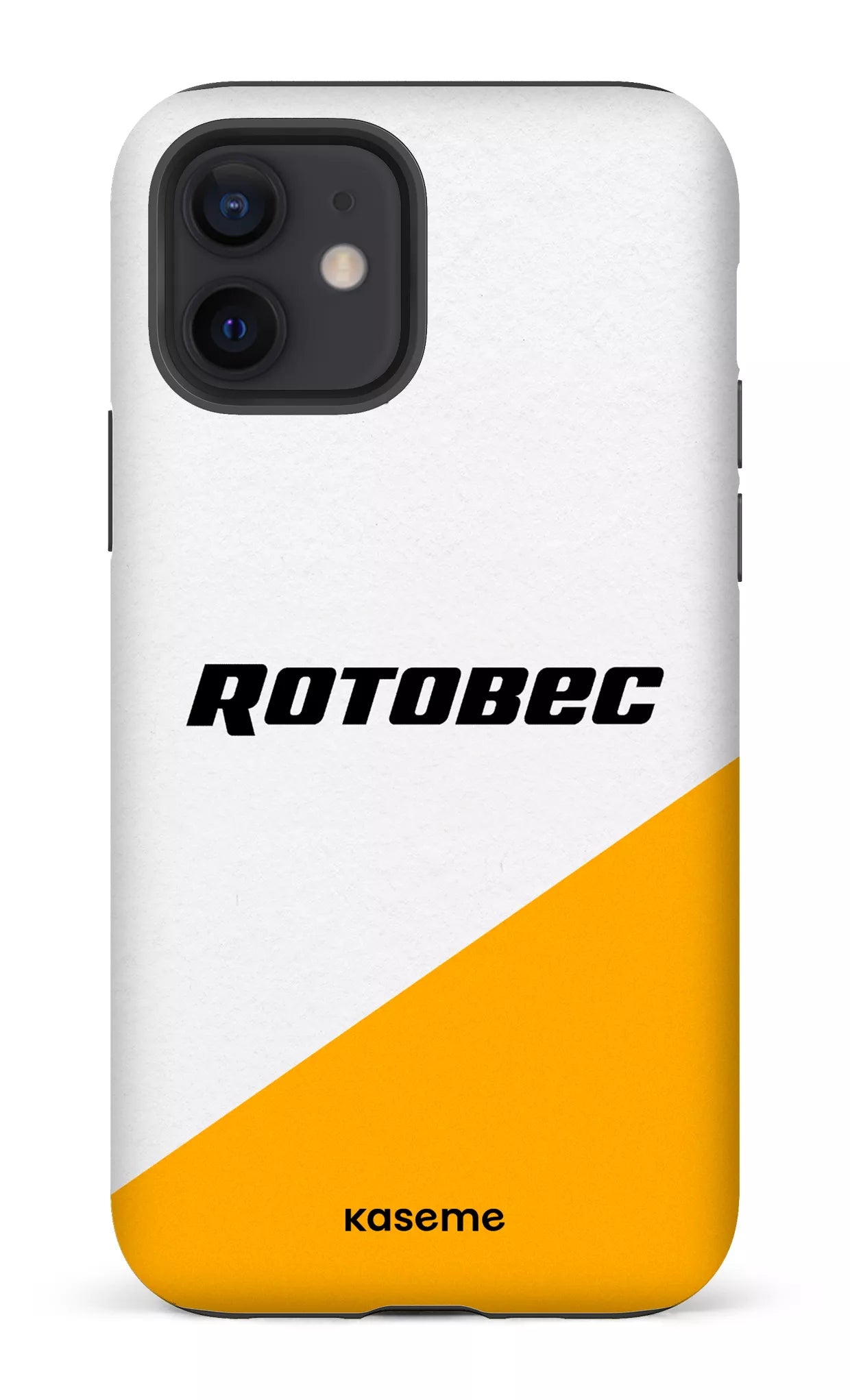 iPhone 12 Tough Matte Rotobec Blanc et Jaune -