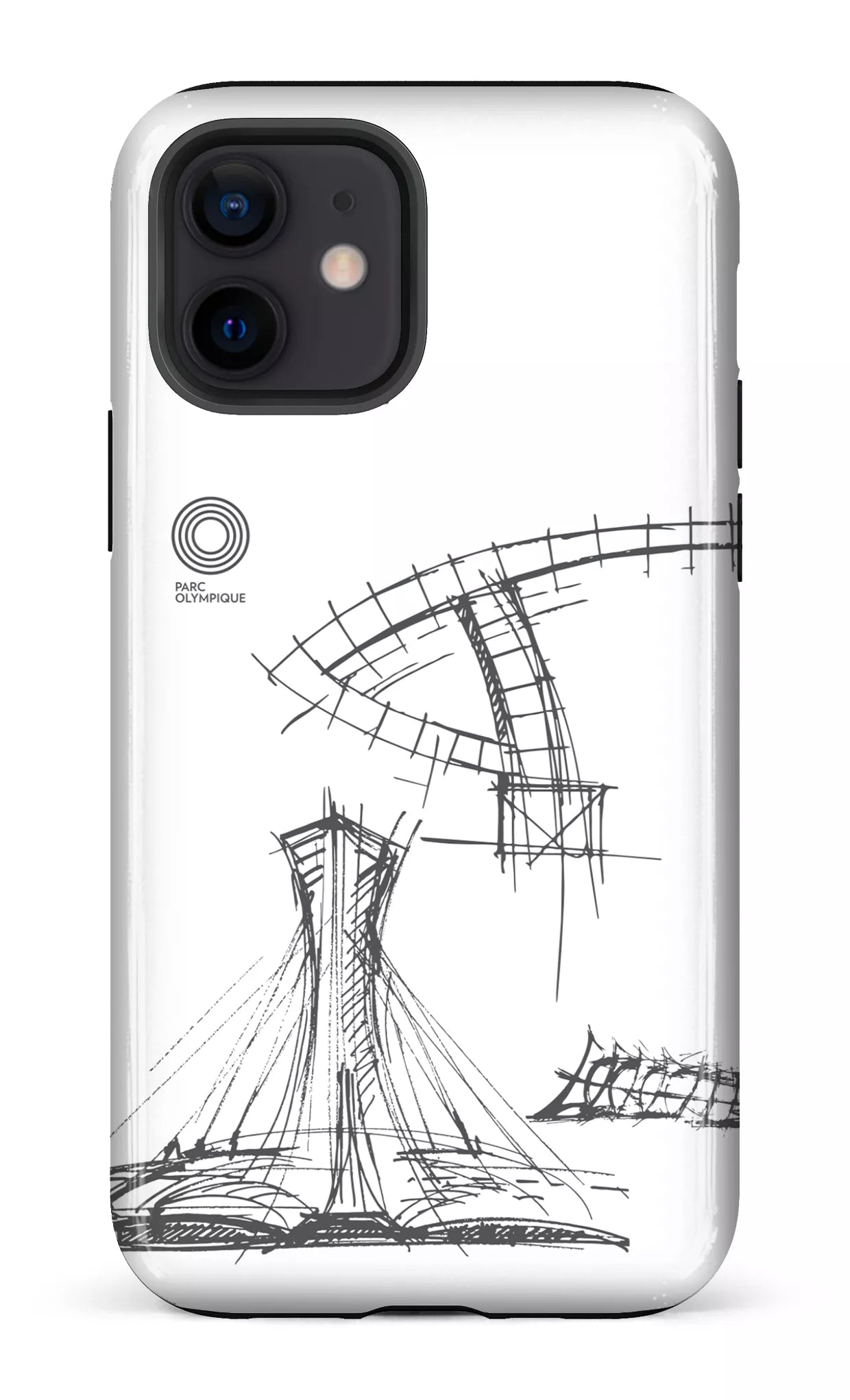 iPhone 12 Tough Parc Olympique - Croquis Plan Blanc -