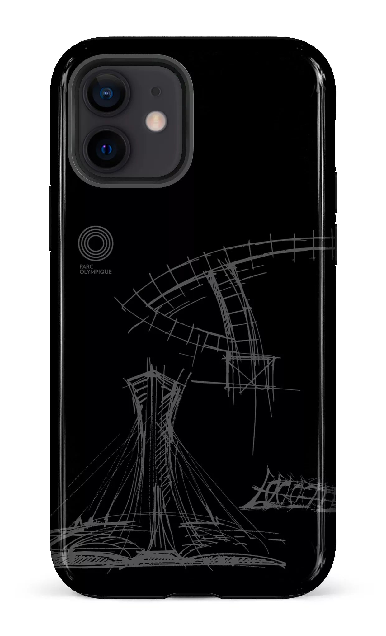 iPhone 12 Tough Parc Olympique - Croquis Plan Noir -