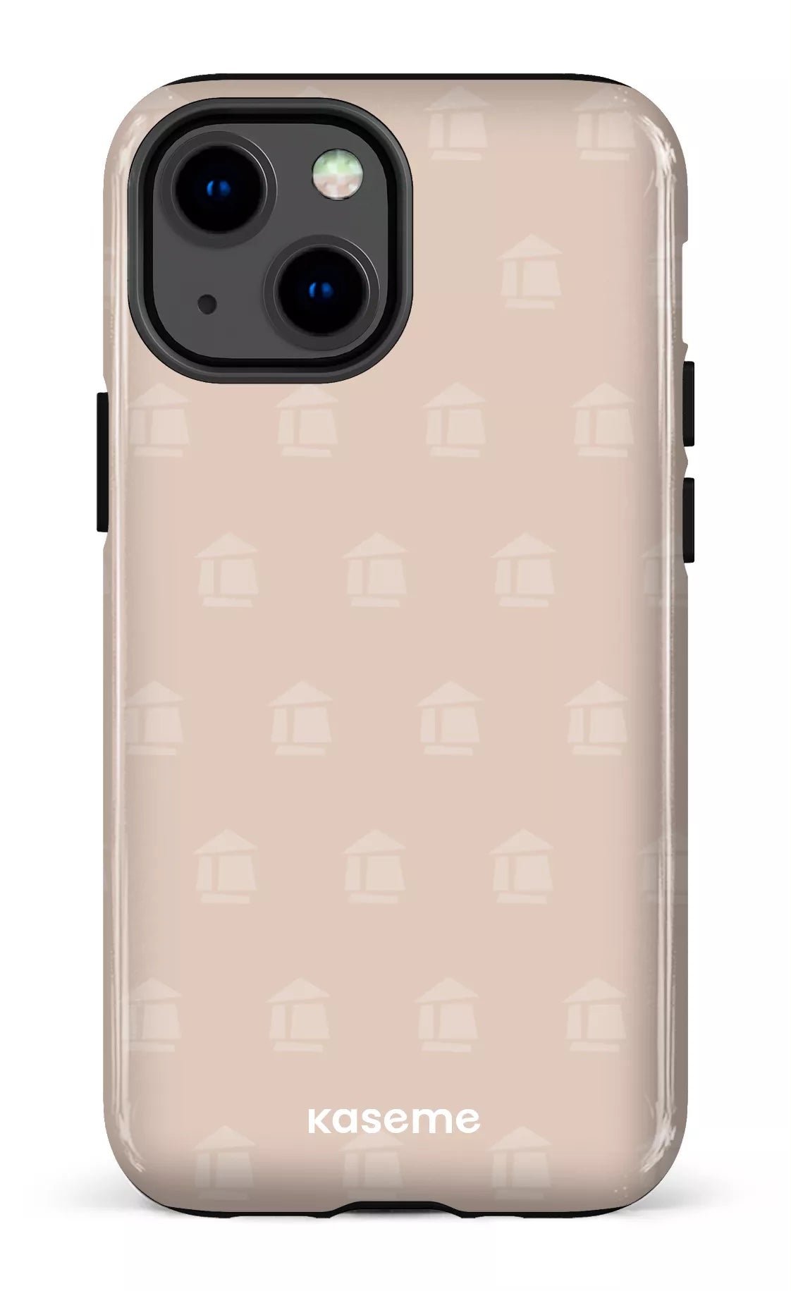 iPhone 13 Mini Tough Flordeco motif grège -