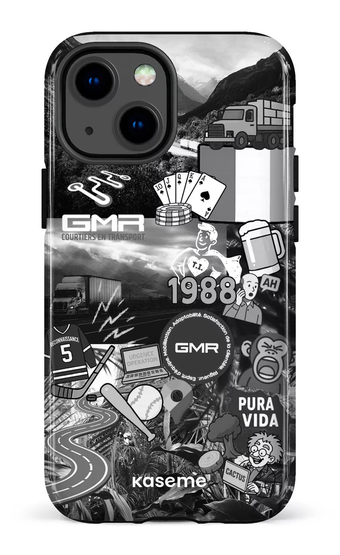 iPhone 13 Mini Tough GMR Collage Noir et Blanc -