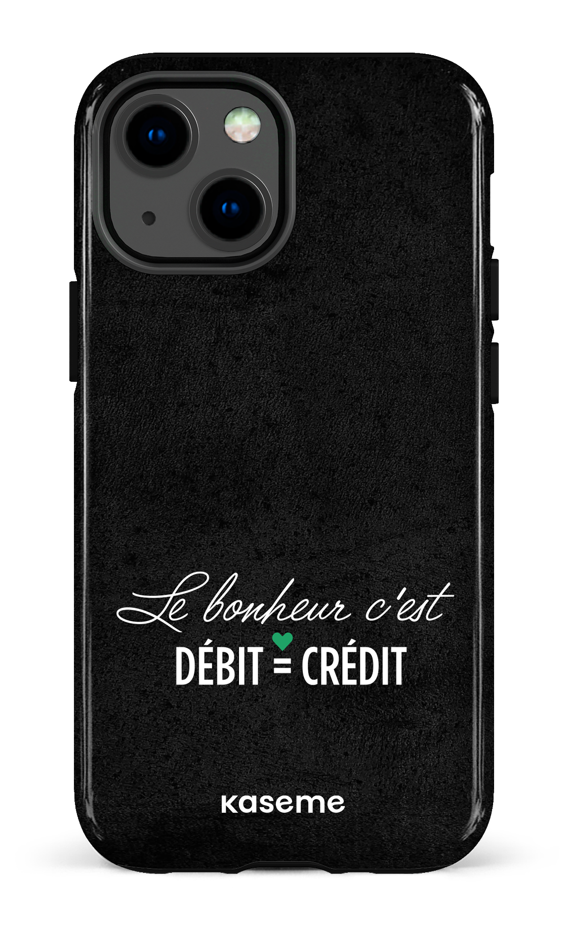 iPhone 13 Mini Tough Le bonheur c'est débit = crédit (noir) -