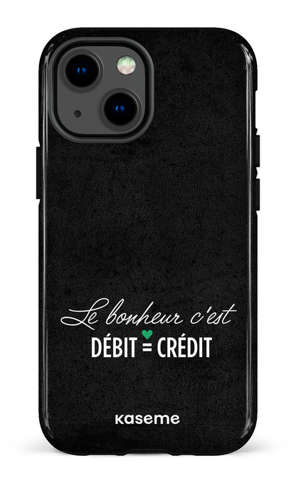 iPhone 13 Mini Tough Le bonheur c'est débit = crédit (noir) -