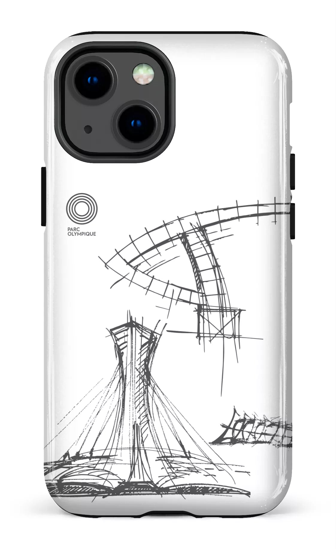 iPhone 13 Mini Tough Parc Olympique - Croquis Plan Blanc -
