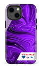 iPhone 13 Mini Tough Peinture marbrée sombre violette -