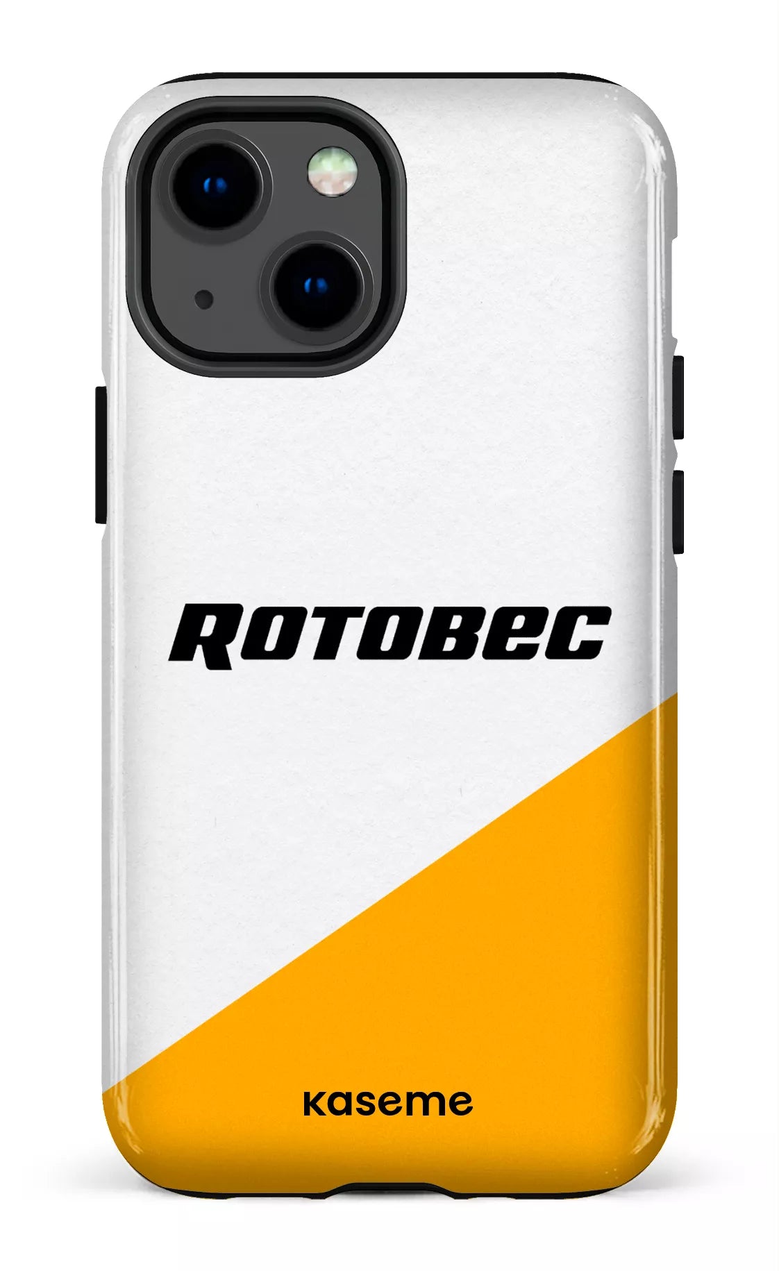 iPhone 13 Mini Tough Rotobec Blanc et Jaune -