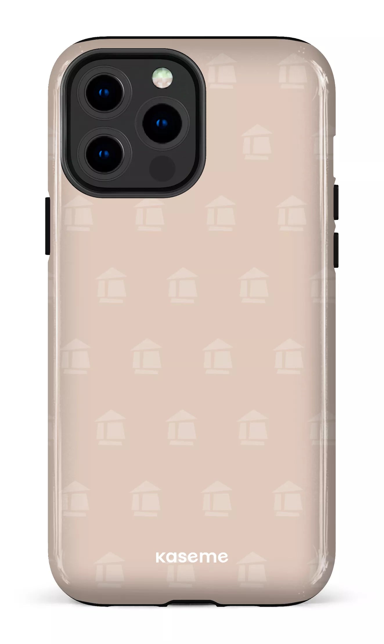 iPhone 13 Pro Max Tough Flordeco motif grège -