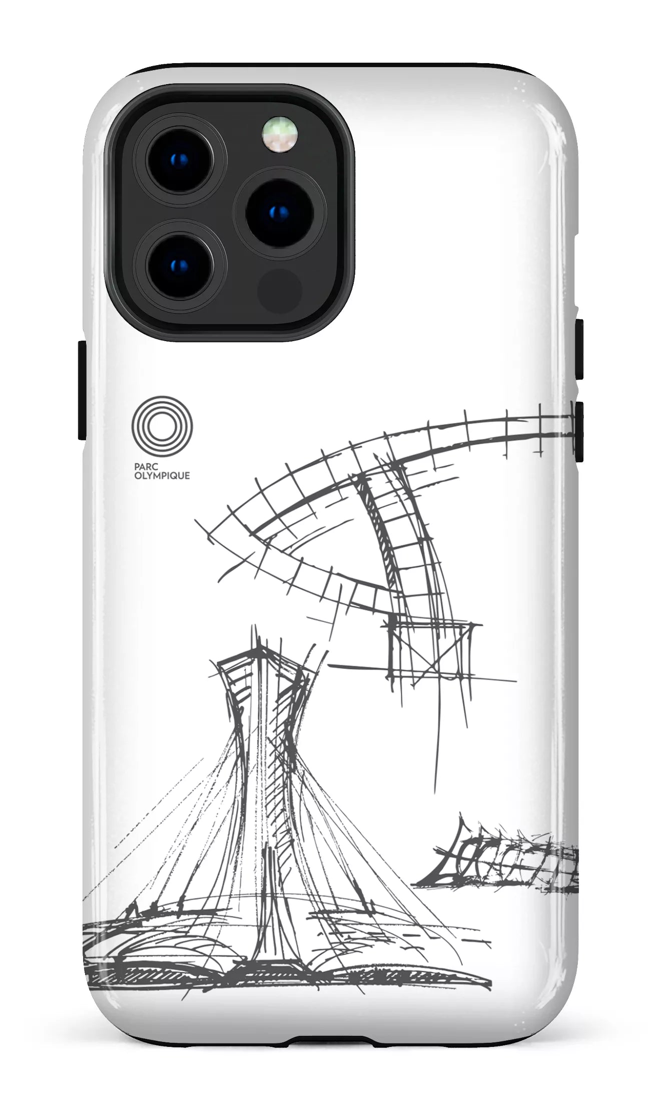 iPhone 13 Pro Max Tough Parc Olympique - Croquis Plan Blanc -