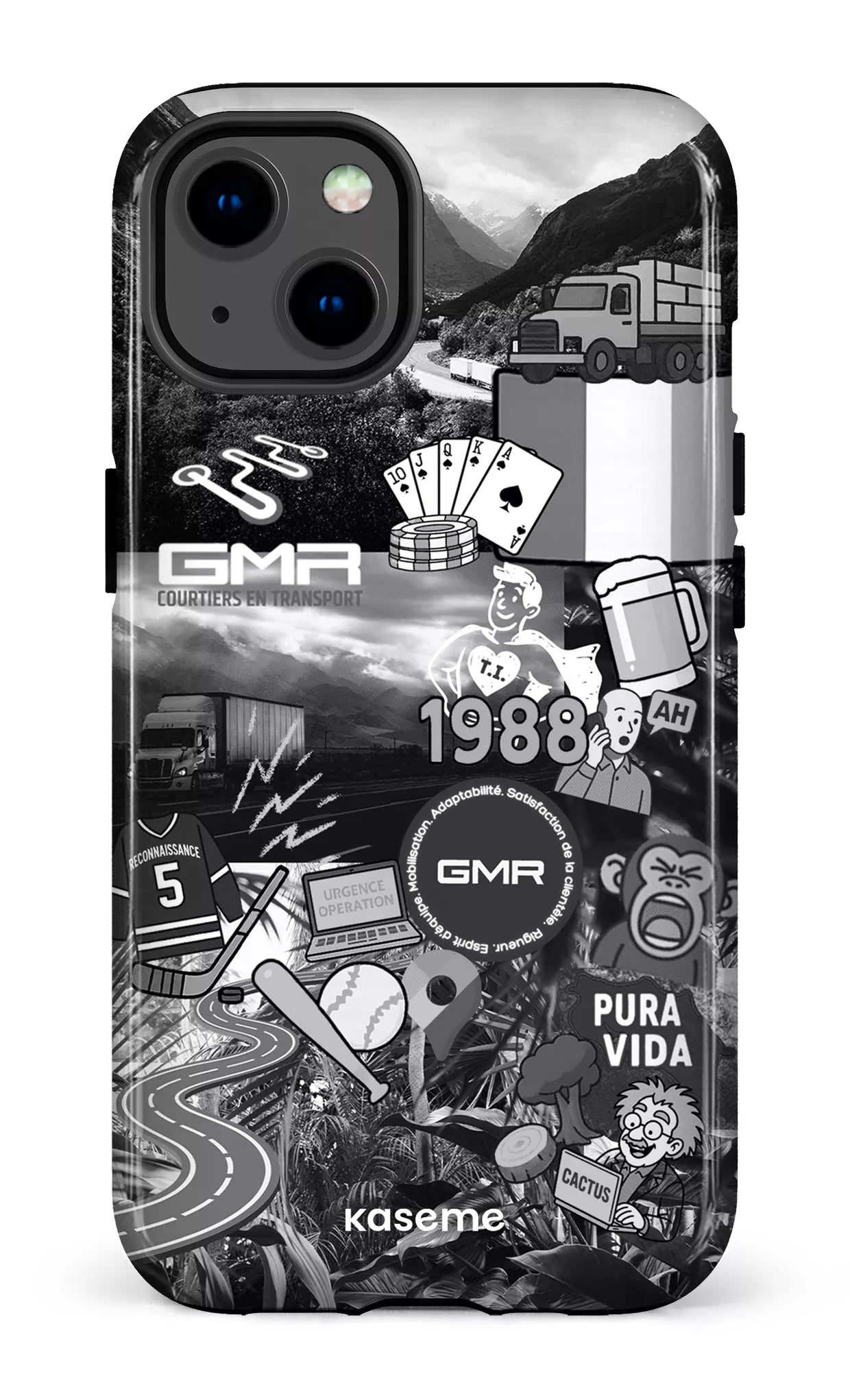 iPhone 13 Tough GMR Collage Noir et Blanc -
