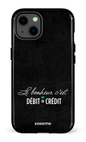 iPhone 13 Tough Le bonheur c'est débit = crédit (noir) -