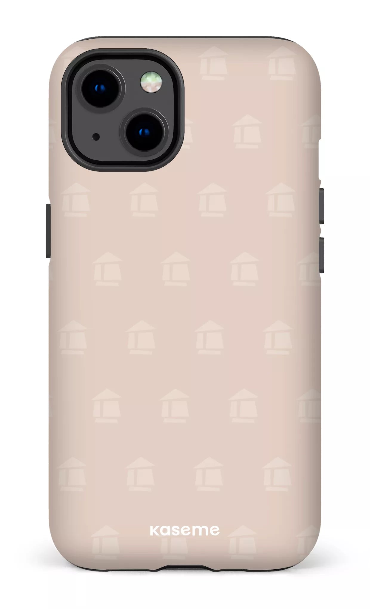 iPhone 13 Tough Matte Flordeco motif grège -