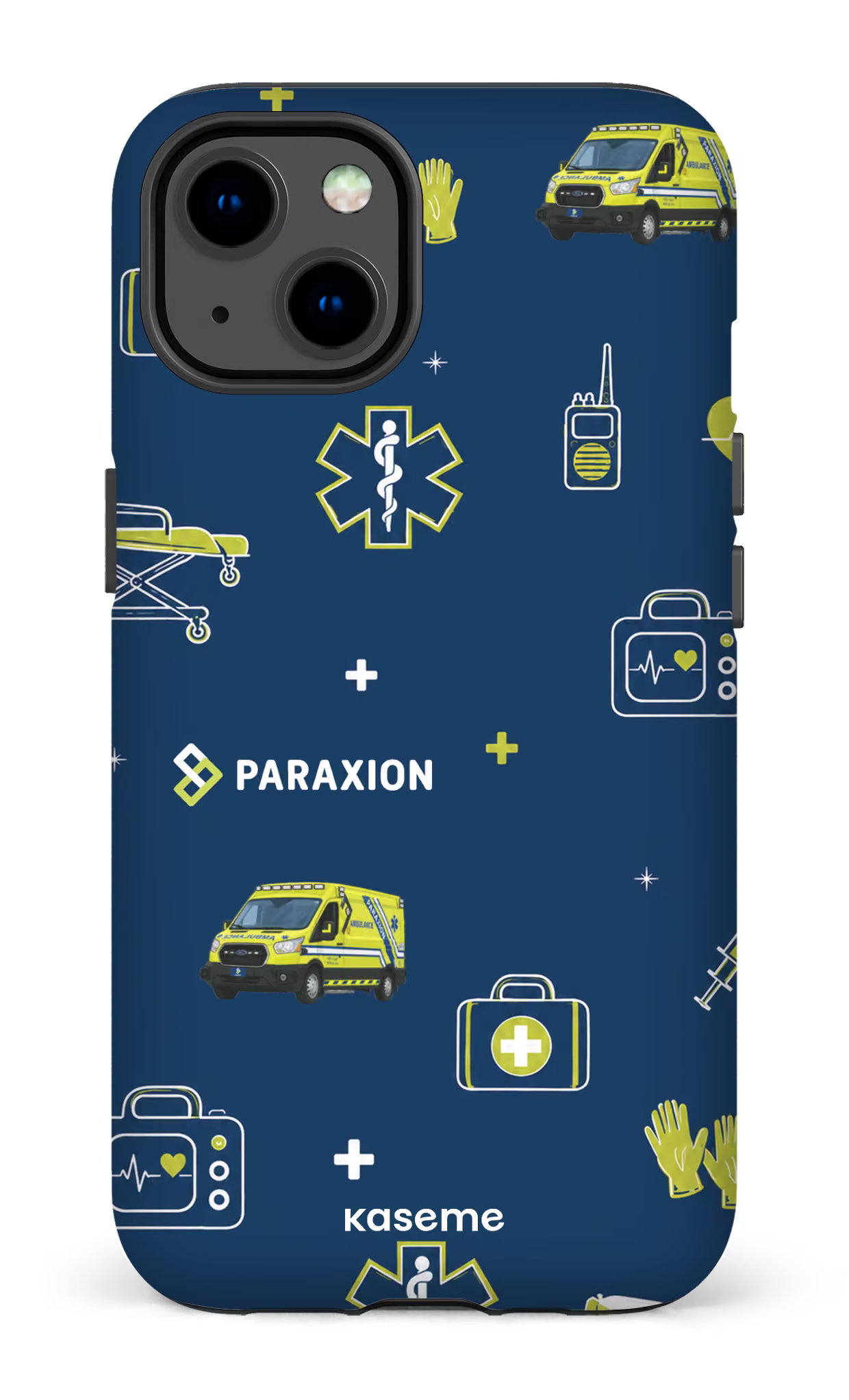 iPhone 13 Tough Matte Icônes bleu Paraxion -