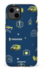 iPhone 13 Tough Matte Icônes bleu Paraxion -