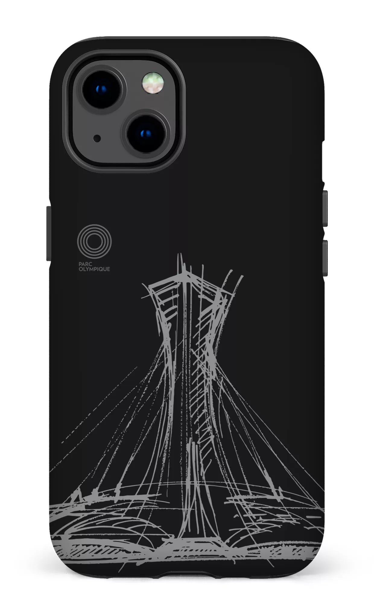 iPhone 13 Tough Matte Parc Olympique - Croquis Noir -