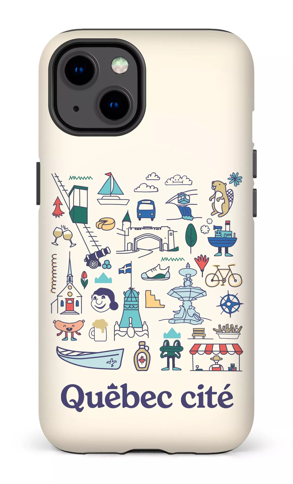 iPhone 13 Tough Matte Québec illustré -