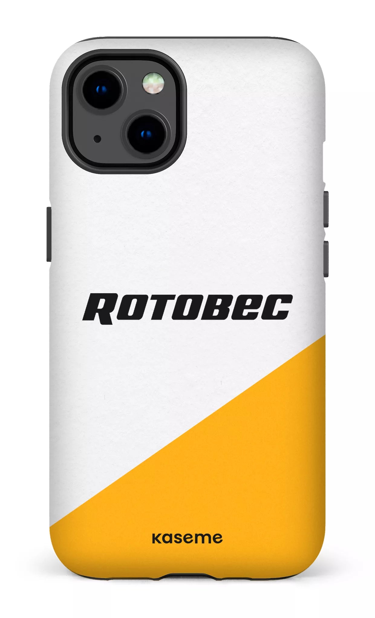 iPhone 13 Tough Matte Rotobec Blanc et Jaune -