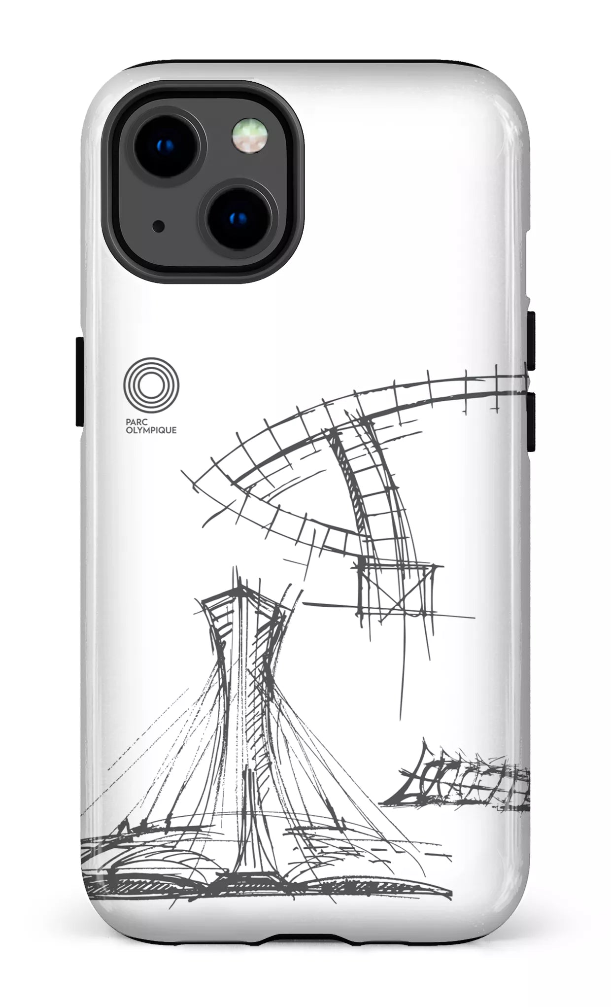iPhone 13 Tough Parc Olympique - Croquis Plan Blanc -