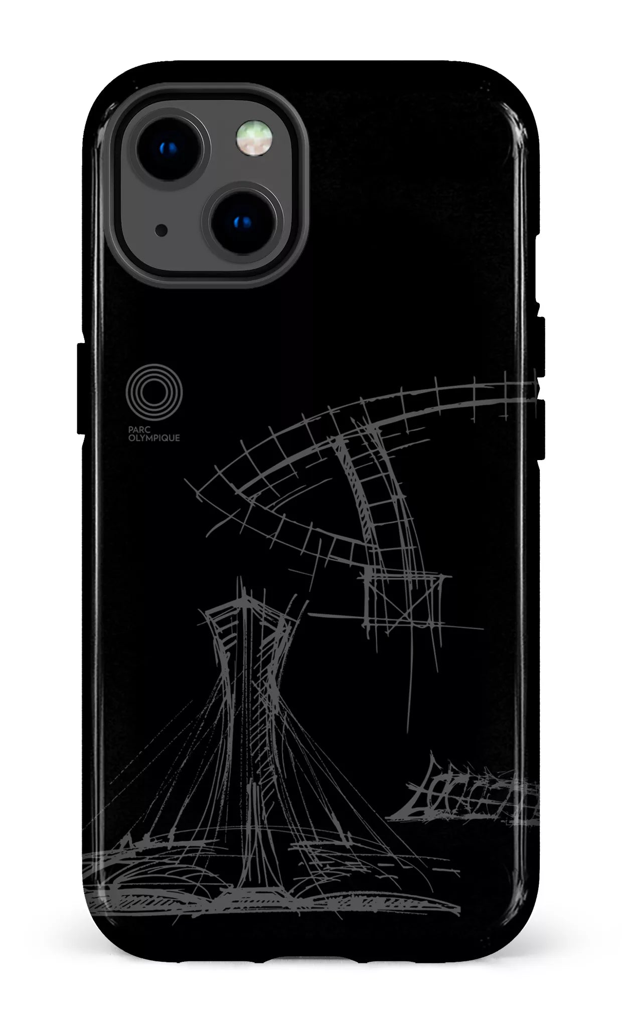 iPhone 13 Tough Parc Olympique - Croquis Plan Noir -