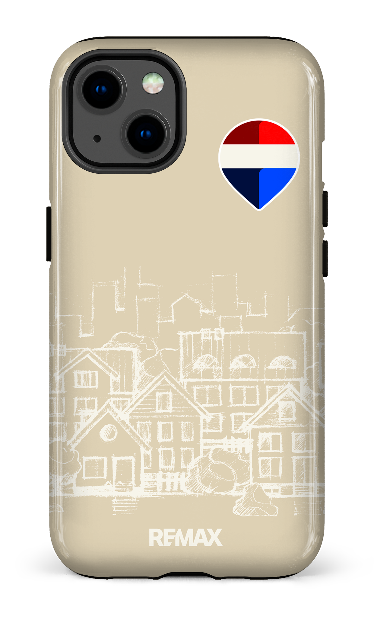 iPhone 13 Tough Remax Sketch Crème -