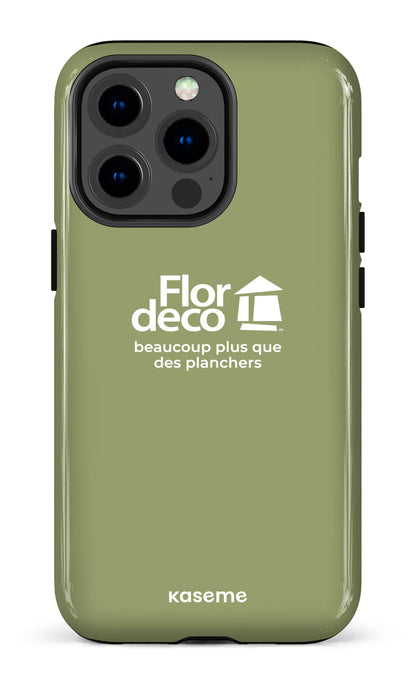 iPhone 13 pro Tough Flordeco logo Sauge -